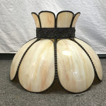 Vintage Off-White 8-Petal Stained Glass Shade
