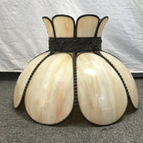 Vintage Off-White 8-Petal Stained Glass Shade