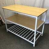 Contemporary VASAGLE White Metal 3-Tier Kitchen Island