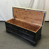 Vintage Lane Black Painted Solid Cedar Combination Chest & Bench