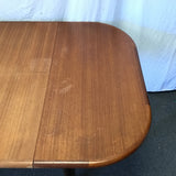 Vintage Danish Modern D-Scan Teak Veneer Expanding Dining Table
