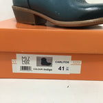 Like New! Miz Mooz "Carlitons" Blue Leather Block-Heel Boots