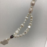 White Pearl Cross Necklace