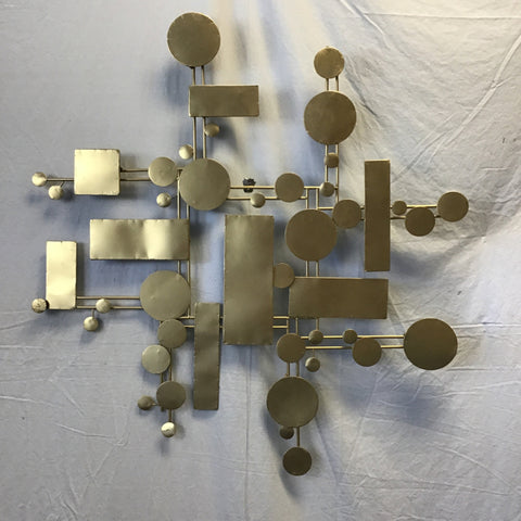Modern Atomic Gold Metal Geometric Wall Art