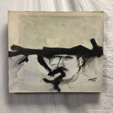 Signed Original 1994 Impressionist Black & White Acrylic Portrait