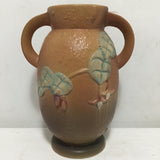 Vintage Roseville Brown Ceramic Fuschia Vase