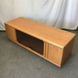 Vintage Oak Veneer 3-Cabinet Credenza