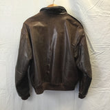 Golden Bear Brown Leather Bomber Coat