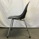 Vintage MCM Black Fiberglass Shell Dining Chair