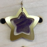 Brigh the Witch "Gold & Purple Stars" Acrylic Earrings