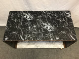 Vintage 80's Faux-Marble 2-Tier Rolling Console Table