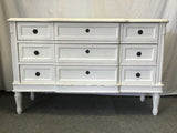 Vintage White-Painted Wood 3-Drawer Dresser