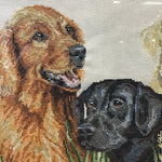 Framed Original 3 Labradors Embroidered Wall Art