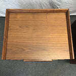 Pair of Contemporary MCM Crate & Barrel "Tate" Walnut Night Stands