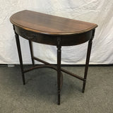 Vintage Solid Mahogany Half-Circle Side Table