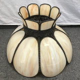 Vintage Off-White 8-Petal Stained Glass Shade