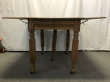 Vintage Farmhouse Solid Oak Expanding Drop-Leaf Dining Table