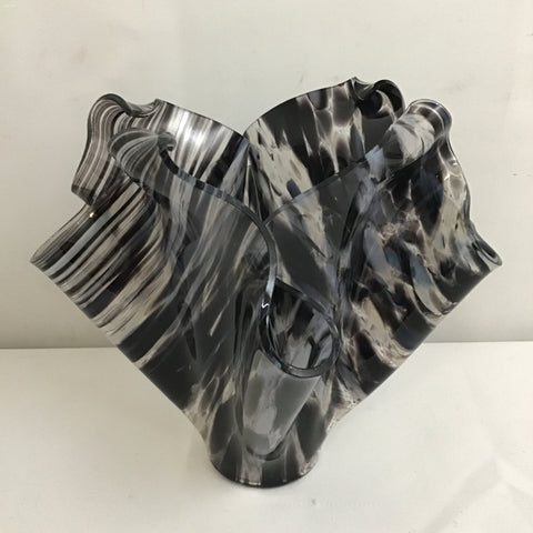 Signed Purple Glass Handkerchief Vase
