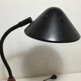 Modern MCM Black Metal & Red-Stained Desk Lamp
