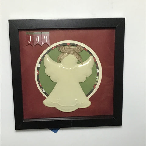 Eltimar Design Framed Upcycled Ivory Angel Mixed Media 3D-Artwork