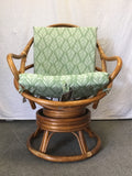 Vintage Boho Rattan Swivel Accent Chair