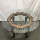 Round Glass-Top Dining Table