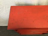 Vintage Red Painted 4-Tier Shelf