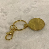Twin Cat Star Chart in Gold Bezel Keychain
