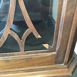Vintage Jacobean Solid & Veneer Walnut Glass-Front Curio Cabinet
