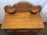 Vintage Solid Chestnut 1-Cabinet 1-Drawer Washstand