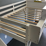 Contemporary Bellemave White Loft Twin Bed w/ Stairs, Bedside Shelf, & Wardrobe