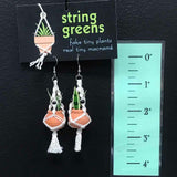 String Greens XS Mini Faux Snake Plant Earrings