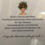 Cruz Illustrations "Carlotta Loves Wine" 5x7 Signed Art Print