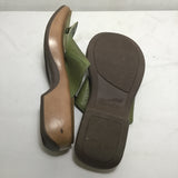 Dansko Green Leather Wedge Sandals