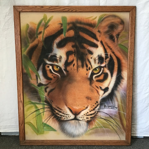 Signed Original Tiger Pastel Painting