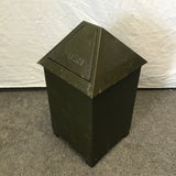 Vintage 1950's MC "Self Closing Solar Receptacle" Green Metal Waste Can