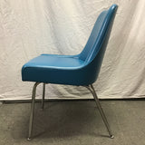 Vintage MCM Blue Vinyl Accent Chair