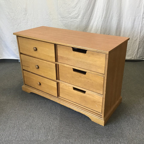 Vintage Solid Maple & Formica-Top 6-Drawer Dresser