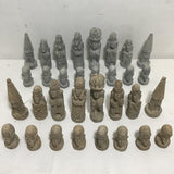Set of 32 Soapstone Chess Pieces