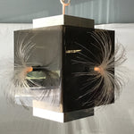 Vintage Black Metal & Fiber Optic Hanging Lamp