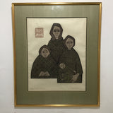 Framed "Theme and Variations" Linocut by Jeanne McClelland