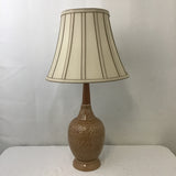 Vintage MCM Brown Ceramic Table Lamp