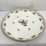 Vintage MC Asta Floral Enamel & Brass 16" Platter