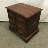Vintage Federal Cherry Veneer 3-Drawer Night Stand