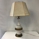 Vintage French Provincial Gold & White Ceramic Table Lamp