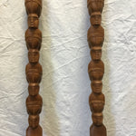 2pc Oversized Carved Tropical Wood Spoon & Fork