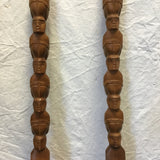 2pc Oversized Carved Tropical Wood Spoon & Fork