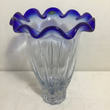 Vintage Shannon Crystal Cobalt Blue 14" Tulip Vase