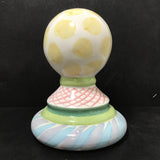 Single Retired Mackenzie-Childs Ceramic Tuffet Stool Leg