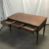 Vintage Solid Black Walnut 3-Drawer Writing Desk